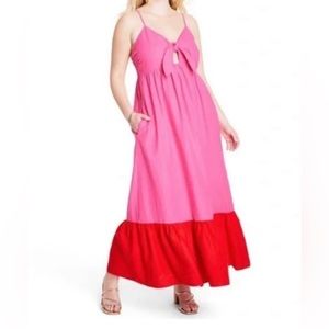 Color block pink/red dress size XXS Barbie colors